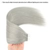 ABH AMAZINGBEAUTY HAIR Tape in Hair Extensions Human Hair Silver Gray Tape in Extensions Straight Real Human Hair Tape ins Skin Weft 20pcs 50g 22 Inch