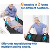 ZHEEYI Multipurpose 55" x 36" Positioning Bed Pad with Reinforced Handles - Reusable & Washable Patient Sheet for Turning, Lifting & Repositioning - Double-Sided Nylon Fabric, Black