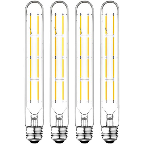 Dimmable T10 LED Edison Bulbs, Neutral White 4000K, 8.9inch Long Tubular Light Bulb, 8 Watt Vintage Long Tube LED Filament Bulb,800lm,E26 Base Led Bulb,Height 225 mm,Pack of 4.