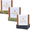 Yellow Bird Natural Soap 3pk - Peppermint Tea Tree, Charcoal Lavender Lemongrass, Eucalyptus Spearmint. Moisturizing & Sensitive Skin Friendly