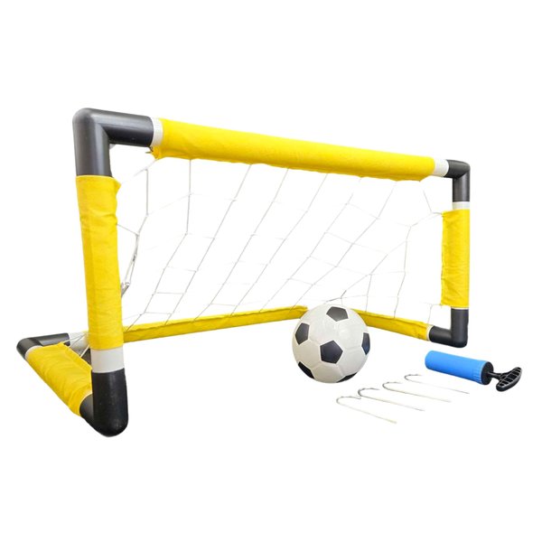 Indoor Outdoor Kids Portable Soccer Goal Set with Ball, Pump, and Anchors