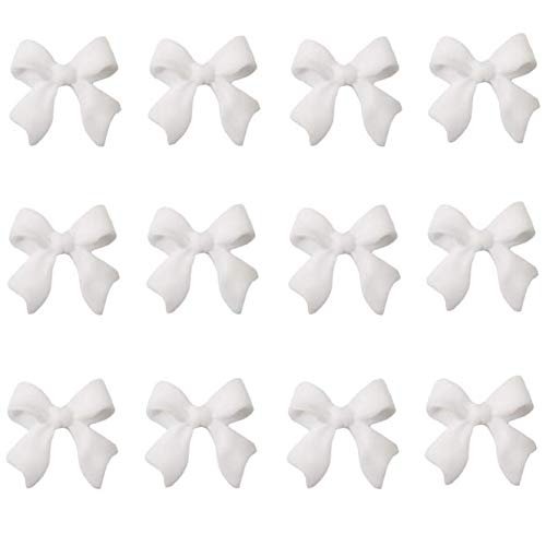 KDDOM 12 Pcs 3D Nail Decoration Resin Bow Nail Rhinestones Bowknot for DIY Nail Art Accessories
