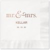 Mr And Mrs Personalized Luncheon Napkins / 100 Black 3-Ply Paper 6 1/2" x 6 1/2" Dinner Napkins With Choice Of Foil