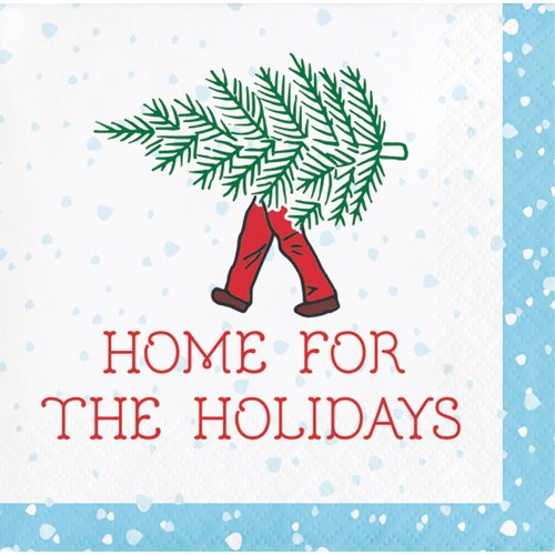 Creative Converting Home for The Holidays Beverage Napkins, 5", Multi-color