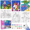 goldentime 3 Framed Canvas Paint by Numbers for Kids Ages 6 8 10 12 –Easy Paint by Numbers Kit for Kids and Adults –Unicorn Painting Kit for Girls, Mermaid Crafts for Girls Ages 6-8-12…