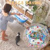 Palksky Cat Ball Pit with 210PCS Cat Toy Balls and 4PCS Cat Spring Toy, Interactive Cat Toys for Bored Indoor Cats Self Play, Cat Enrichment Toy for Interactive Fun and Exercise