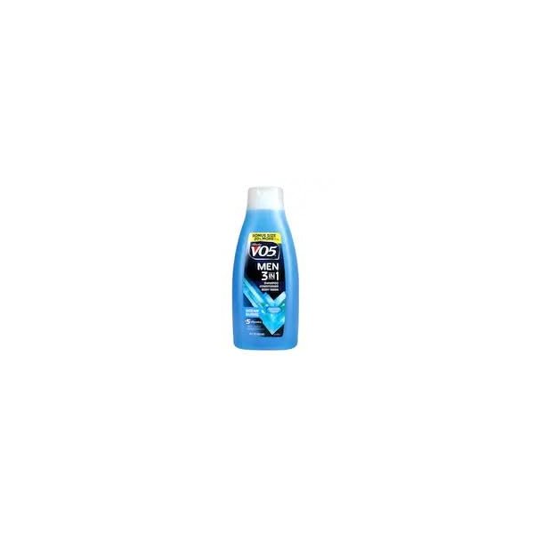 VO5 Men's 3-in-1 Shampoo, Conditioner and Body Wash - Ocean Surge - 5 Essential Vitamins A, H, C, B5 and B3 to Help Nourish and Hydrate Your Hair and Skin, Blue, Fresh, 18 Fl Oz
