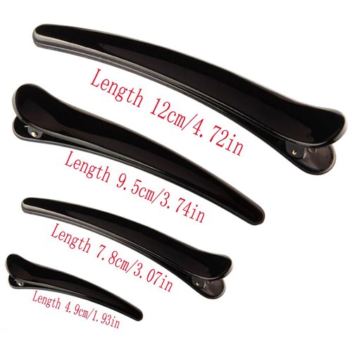 12 Pcs Black Duckbill Clips - DIY Tip Mouth Clip Spring Clip Hair Clips Hair Pins Handmade Headdress Accessories for Women (Length 4.9cm/1.93in)