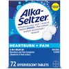 Alka-Seltzer Heartburn Relief and Pain Relief, Aspirin + Antacid Effervescent Tablets, 72 Count