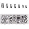 Fishing Weights Sinkers Kit, 42pcs Egg Sinkers Fishing Weights Oval Shaped Sliding Sinkers for Fishing Line Bass Casting Worm Weights Fishing Sinkers Catfishing Bottom Fishing Tackle