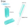 ZMD 20PCS Plastic Hair Curlers Rollers Set, Green (0.98in/2.5cm), Self Grip Hair Rollers with Mini Comb for Long Short Medium Thin Hair
