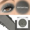 DE'LANCI Dark Gray Eyeshadow Matte, Single Matte Grey Eyeshadow Palette Longwear Natural Grey Eyes Makeup, Punk Goth Smokey Grey Eye Shadow Makeup, Blendable Sombra de Ojos Gris Day & Night Makeup,04