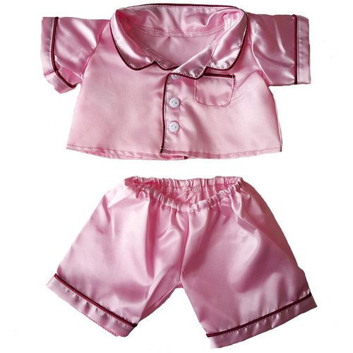 Pink Satin PJ's Clothes Outfit Fits Most 14" - 18" Build-A-Bear and Make Your Own Stuffed Animals