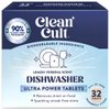 Cleancult Ultra Power Dishwasher Detergent Tablets for Sparkling Streak-Free Shine, All-In-One, Less Plastic Waste, 32 Count