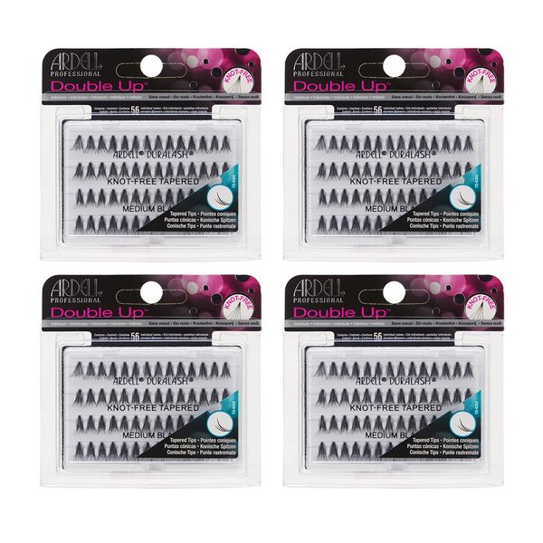 Ardell False Eyelashes Double Up Soft Touch Knot-Free Medium Black 4 Pack