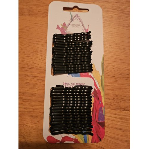 Metal Free Bobby Pins (BLACK)