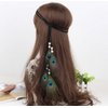 Suoirblss Indian Peacock Feather Headdress Headband Bohemian Tassel Hairband Head Chain Headwear Hair Styling Accessories for Women Handmade