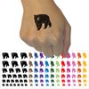Walking American Black Bear Temporary Tattoo Water Resistant Fake Body Art Set Collection - Brown (One Sheet)