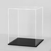 HEMYLU Acrylic Display Case with Black Base, Self-Assembly Clear Acrylic Display Box with Lid, 6 Inch (L&W) X 7.8 Inch (H) Cube Countertop Box for Collectibles, Organization & Showcase (6x6x7.8 inch)