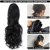 Mitrygreen Claw Clip Ponytail Extension 18" Clip in Wavy Ponytail Hair Extensions Long Pony Tails for Women Extensions Ash Blonde Mix Light Brown Wave Hairpiece