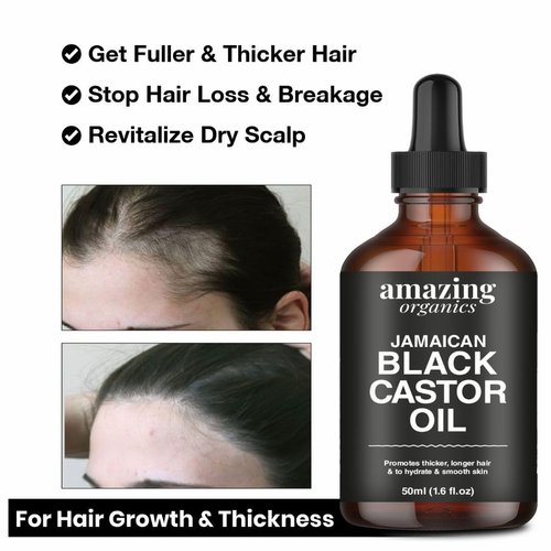 Jamaican Black Castor Oil - for Hair Growth, Body Massage Oil, Eyebrows, Eyelashes, Nail Care Grow & Moisturizing Organics Pure Cold Pressed