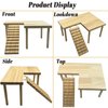 Wooden Hamster Platform with Legs, Small Syrian Hamsters Climbing Platforms with Ramp Kit Wood Ladder Bridge Rat Playing Toy Standing Table Gerbil Cage Accessories