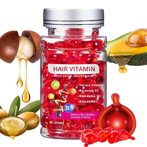 podafu No Rinse Hair Treatment Serum, Hair Vitamin Serum Oil Capsules, Enriched with Vitamin A C E B5, Moroccan Avocado Oil for Hair Repair, Moisturizing, Conditioner for Women & Men
