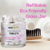 Ecofam Kids Toothpaste Chewable Tablets - 90 Natural Xylitol Tabs - Zero Waste Glass Jar - Travel Friendly - Fluoride-Free -with Nano Hydroxyapatite -Vegan - Made in The USA (Bubble Gum)