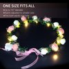 Novelty Place 4Pcs Light Up Flower Crown Headbands - LED Floral Wreath Crown LED Hair Accessories for Girls, Women Wedding, Birthday, Festival Party