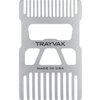 Trayvax Shift Wallet Comb, Wide Tooth Comb for Beard and Hair with Bottle Opener, RFID Protection, Stainless Steel, Silver