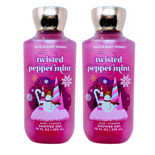 Bath & Body Works Shower Gel, Gift Set of 2, 10oz Each (Twisted Peppermint)