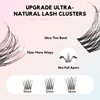 GAQQI Wispy Lash Clusters 10-14mm Natural Cluster Lashes 120pcs, Upgrade 0.02mm Super Thin Fiber Velvet Eyelash Clusters C Curl Individual Lashes, DIY Cluster Eyelash Extensions at Home (Crown）