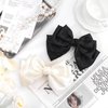 YanJie Hair Clips Hair Bows for Women Big Bow Hair Clips Vintage Hair Accessories Satin Silk Hair Barrettes French Cute Style Black and White 2Pcs