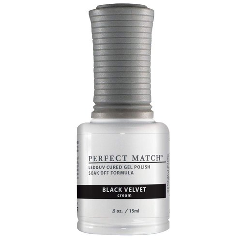 LeChat - Perfect Match Gel Polish - Black Velvet -Black with Cream Finish - (0.5 Ounce) - Easy Application - Soak Off Formula