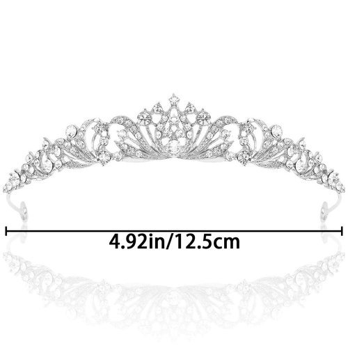 AddLotLot 2 PCS Tiara Crown Rose Gold Tiara Crowns Elegant Princess Crown Crystal Crowns Princess Rhinestone Crown Jewelry Princess Decoration Gem Rhinestone Hair Accessories for Women Girls
