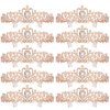 BBTO 10 Pcs Crystal Tiara and Crowns for Women Girls Princess Rhinestone Crown Queen Headband with Combs Bride Crown Tiara for Birthday Party Wedding Prom Hair Accessories (Rose Gold)