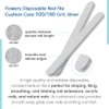 Flowery Disposable Nail File Cushion Core 100/180 Grit, Silver, Pack of 100