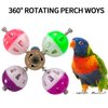 FlidRunest Perch Toy with Rotating Balls for Birds, Rough-surfaced Natural Parrot Perch Toy, Bird Bell Balls Toy for Budgies,Parakeets, Parrots,Cockatiels,Lovebirds,Conures
