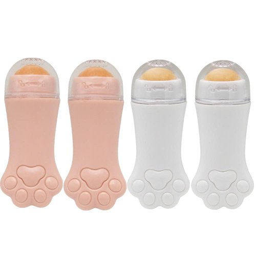 4 Pcs Oil Absorbing Volcanic Roller, Portable Reusable Cat Claw Shape Oil Control Natural Stone Facial Oil Control Tool Face Roller T-Zone Oil Removal Ball
