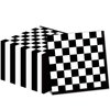 100 Pack Black and White Checkered Flag Party Napkins Disposable Race Car Birthday Party Supplies Racing Car Theme Party Paper Lunch Napkins for Baby Shower Kids Men Party Decorations Favors
