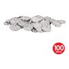 Beistle 100 Piece Silver Embossed Plastic Coins for Western Casino and Pirate Theme Treasure Chest Party Favors, 1.5"