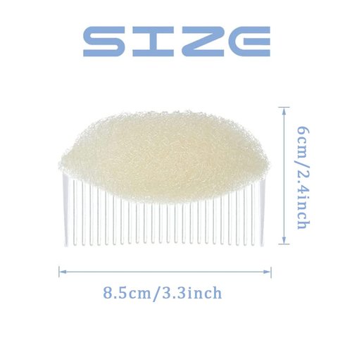 2 PCS Bump It Up Volume Inserts Hair Comb Sponge Foam Hair Base Styling Tool Accessories Decoration for Increasing Hair Making Princess Puffy Hairstyle