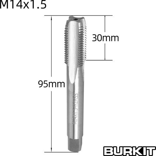 Burkit M14 X 1.5 Tap and Die Set, M14 x 1.5 Machine Thread Tap and Round Die Right Hand