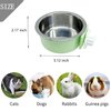 Tfwadmx Crate Dog Bowl Cat Removable Stainless Steel Food and Water Feeder Hanging Cage Bowls Coop Cup with Cleaning Set for Pet Puppy Bird Rat Guinea Pig Ferret Bunny Rabbit 2Pcs
