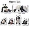 Toymany 6PCS Panda Figurines Toy, Plastic Jungle Panda Animal Figurine Family Set with Bamboo & Baby Pandas, Cake Topper Gift Panda Diorama Habitat Project Supplie for Kids