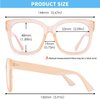 JIM HALO Oversized Blue Light Glasses for Women Square Chunky Bluelight Computer Glasses Reduce Eye Strain Apricot