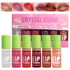 Blopuivo Fat Lip Oil Lip Stain,6 Colors Lip Oil Plumping Lip Glaze, Hydrating Lip Glow Oil,Shiny Transparent Lipstick,Long Lasting Nourishing Fresh Clear Lip Care (6pcs)