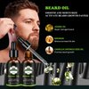 LOKDLAWEN Beard Kit for Men with Beard Wash, Beard Conditioner, Beard Oil, Beard Balm, Brush, Comb, Scissors, Storage Bag, Gifts for Men Dad Husband Boyfriend