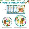 WERNNSAI Hawaiian Aloha Dinner Dessert Plates and Napkins - Luau Tropical Tiki Summer Pool Party Supplies Serves 16 Guests 48 PCS