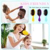 Nuenen 3 Pieces Mini Detangler Hair Brushes Small Wet Dry Hair Brush Travel Detangling Brushes Soft Bristles Pocket Child Hairbrush for Kids Women Girls for Most Hair Types (Yellow, Green, Purple)